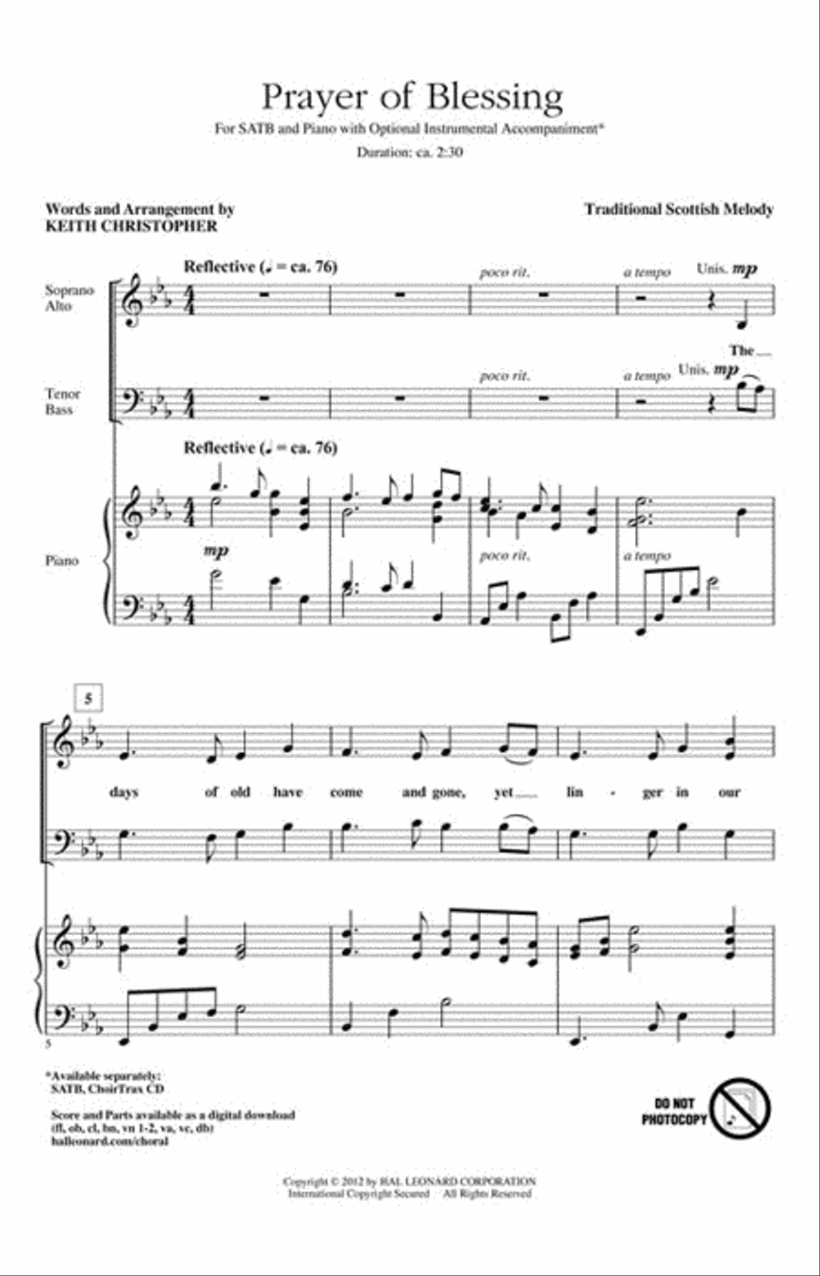 Prayer of Blessing Prayer of Blessing 4-Part scores gallery preview page 2