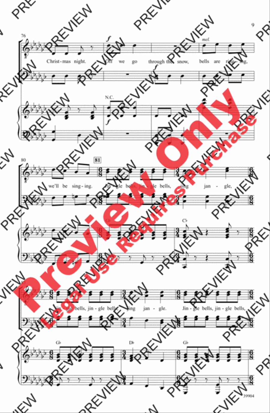 Jingle Bells Jingle Bells Men's Choir scores gallery preview page 9