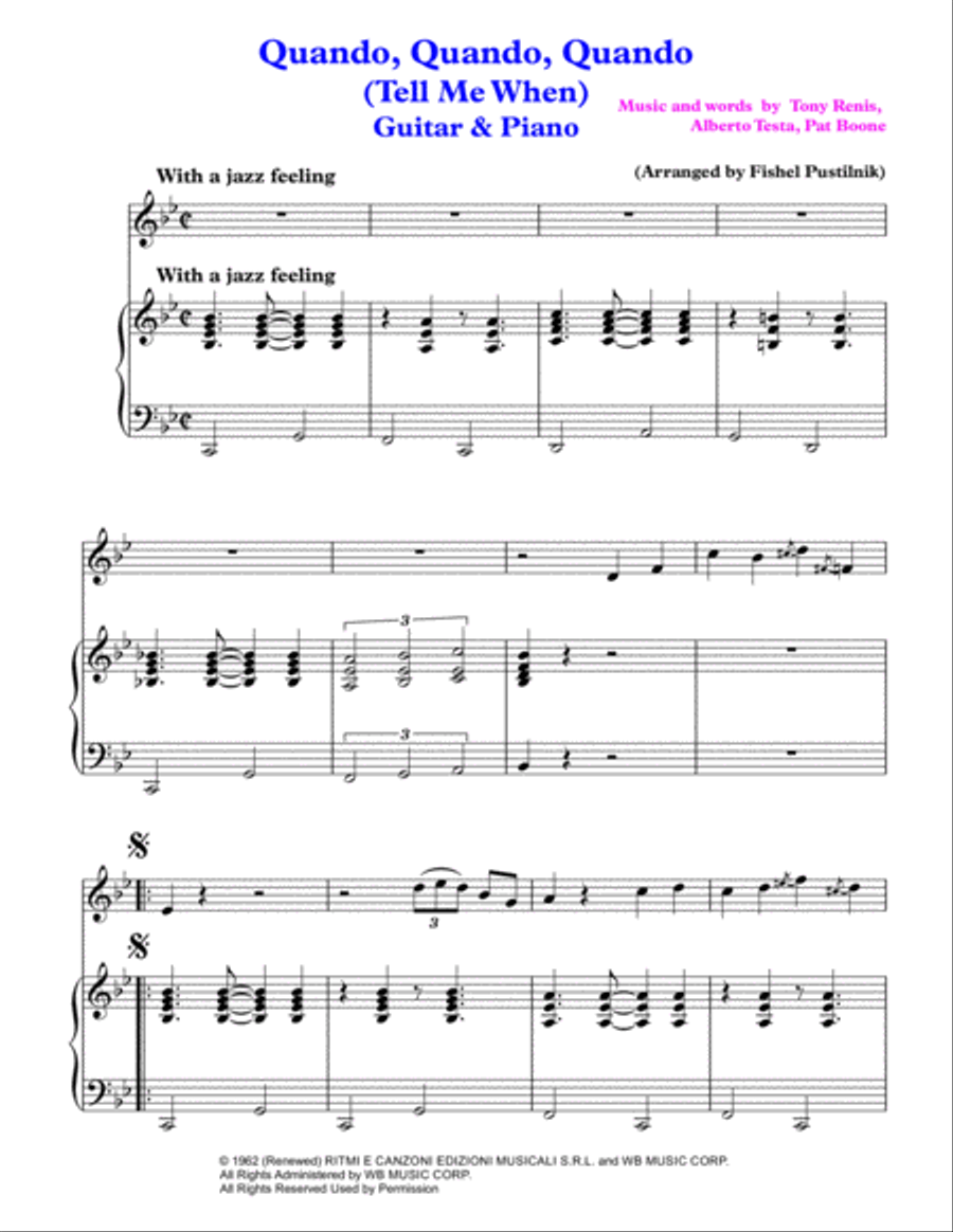 Quando, Quando, Quando (tell Me When) Guitar scores gallery preview page 2