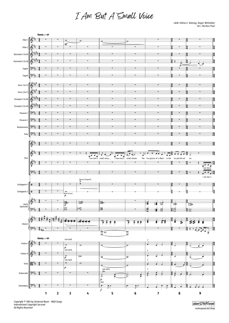 I Am But A Small Voice Full Orchestra scores gallery preview page 1