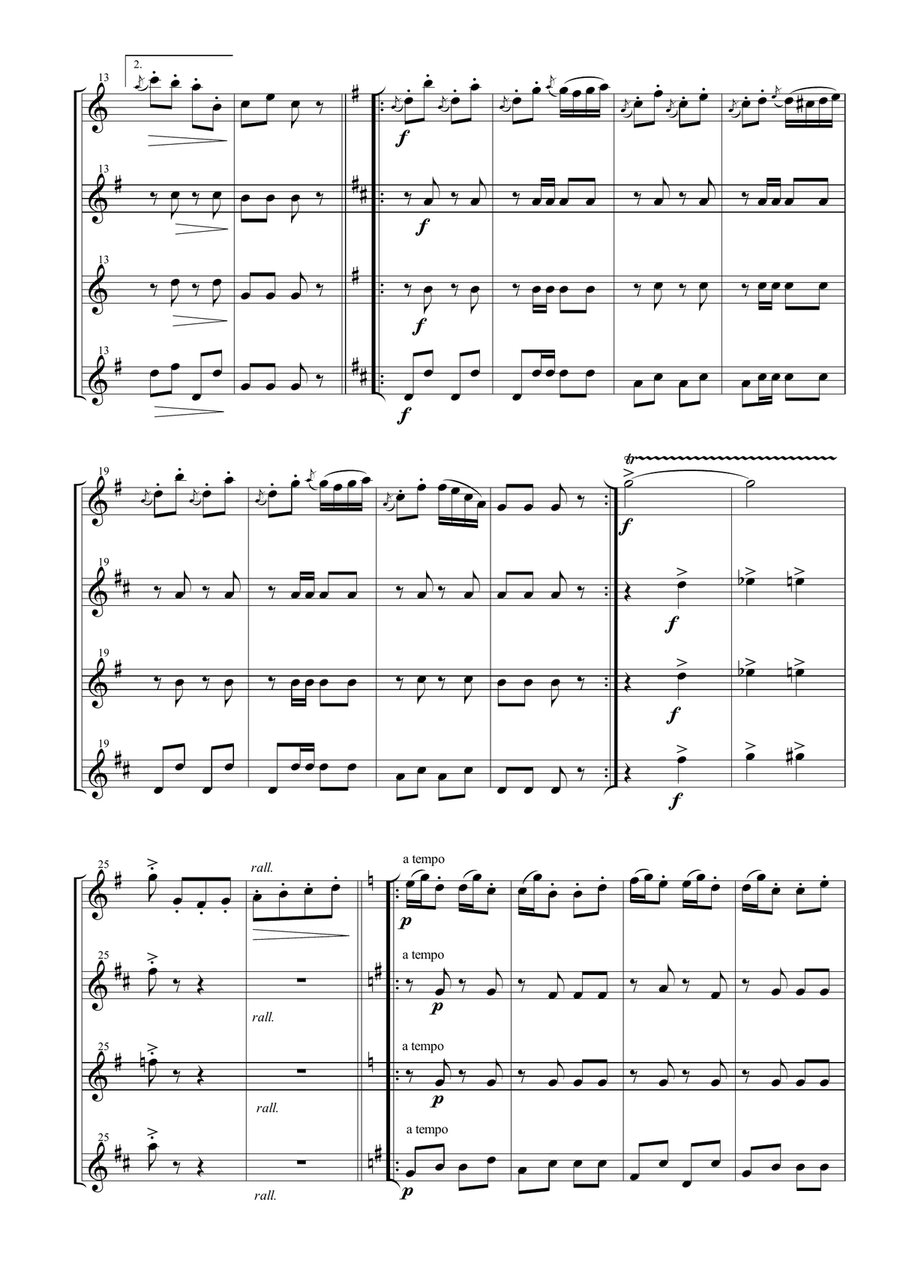 Annen-Polka for Saxophone Quartet Annen-Polka for Saxophone Quartet Saxophone Quartet scores gallery preview page 4