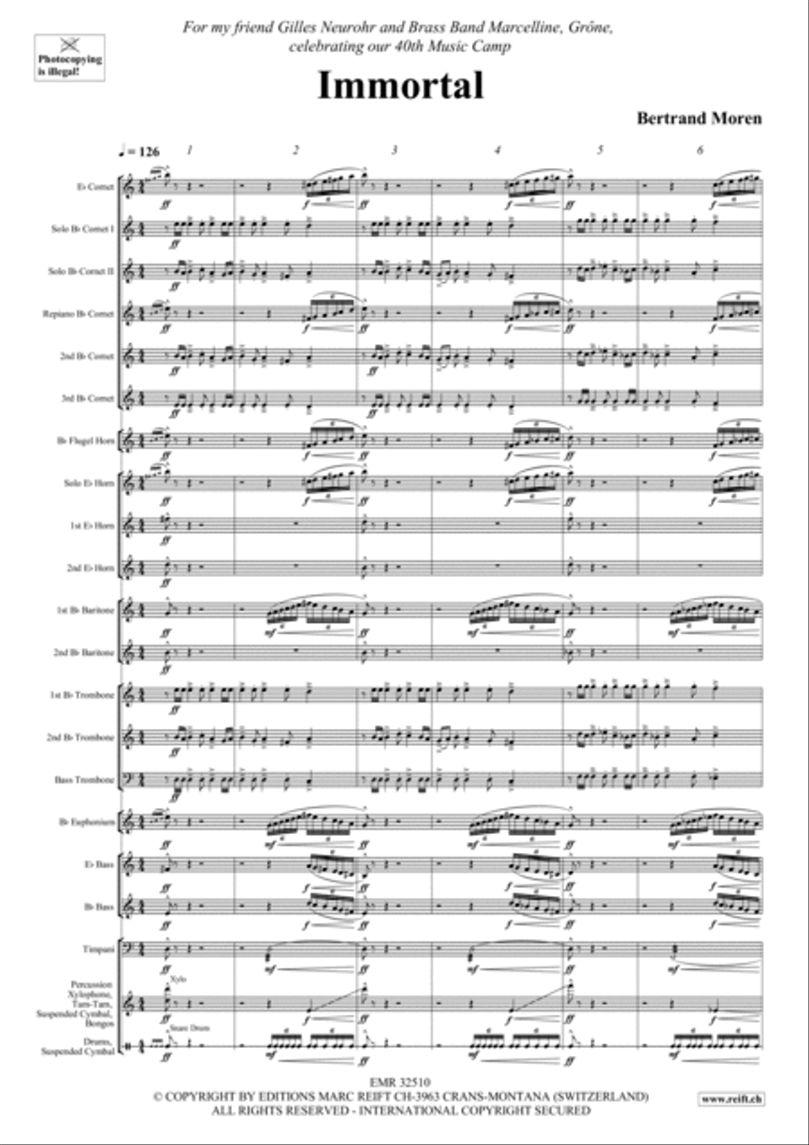 Immortal Immortal Brass Band scores gallery preview page 3