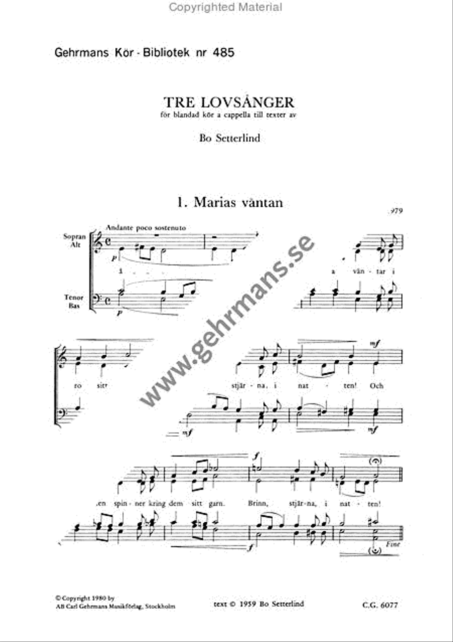 Tre lovsanger 4-Part scores gallery preview page 2