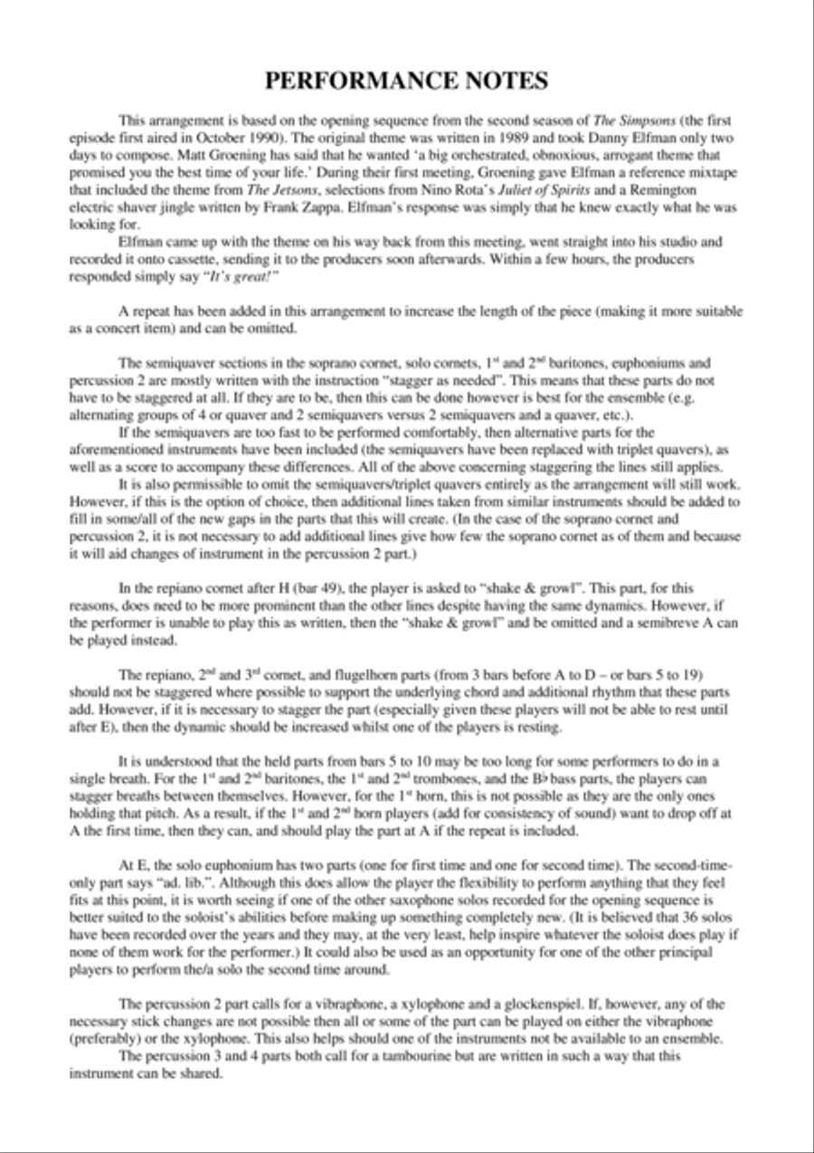 Theme From The Simpsons TM from the Twentieth Century Fox Television Series THE SIMPSONS Brass Band scores gallery preview page 3