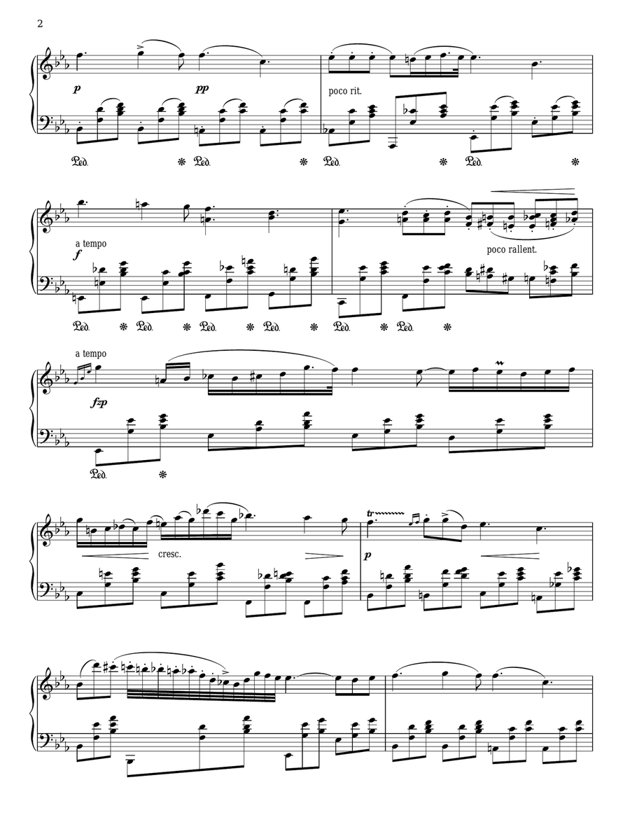 Nocturne In E-Flat Major, Op. 9, No. 2 Piano Solo scores gallery preview page 2