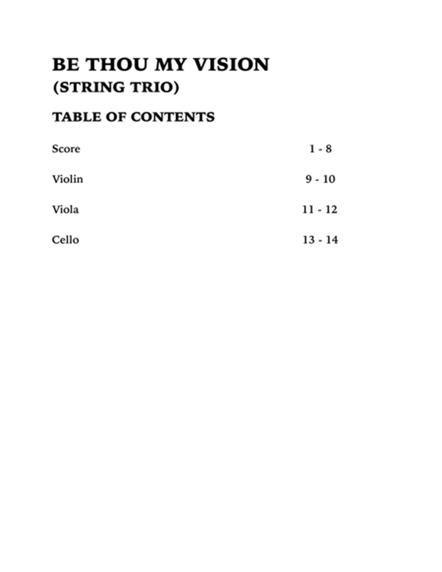 Be Thou My Vision (String Trio): Violin, Viola and Cello image number null