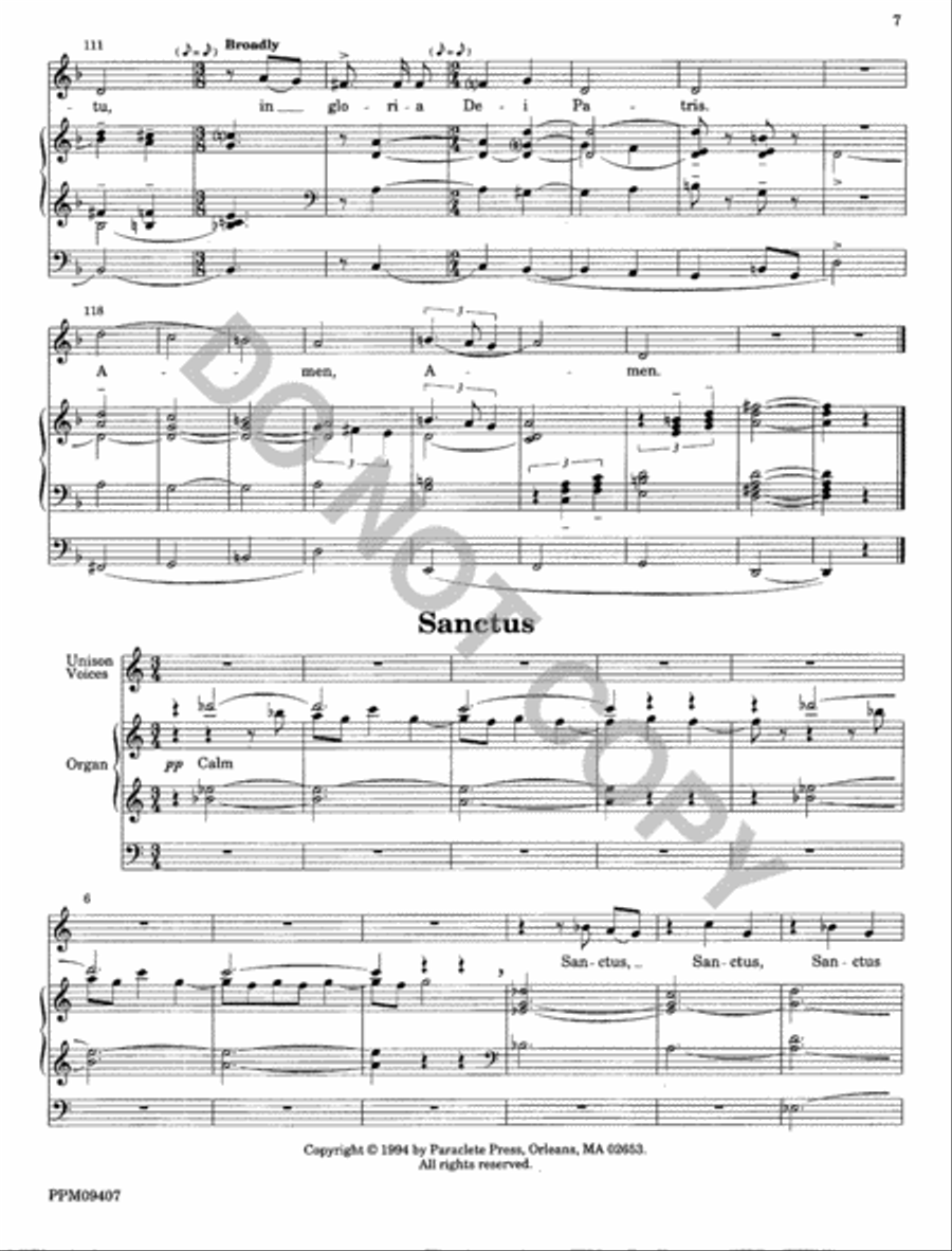 Missa Brevis Unison Choir scores gallery preview page 8