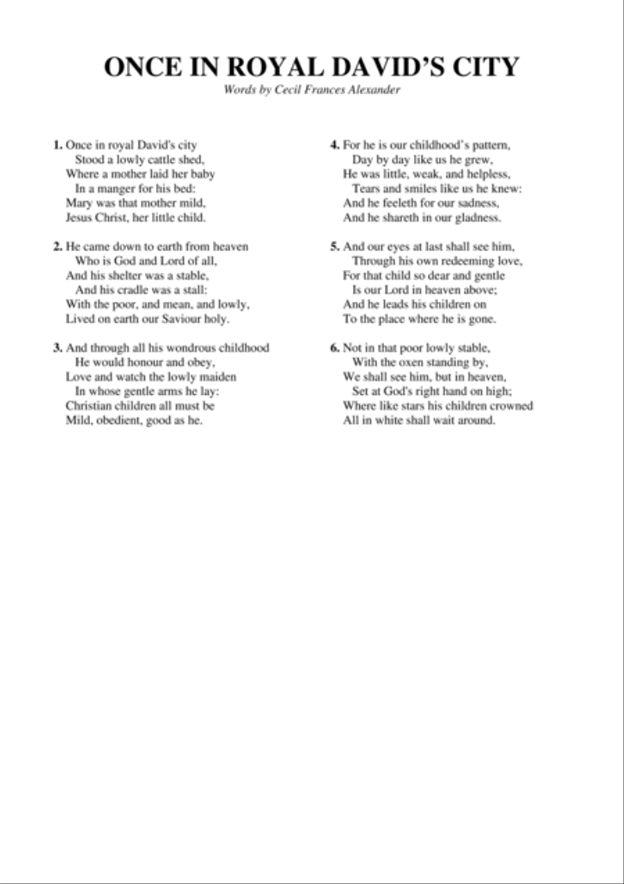 Once in Royal David's City - Lead Sheet or Solo for treble-clef instrument (G Major) Part scores gallery preview page 2