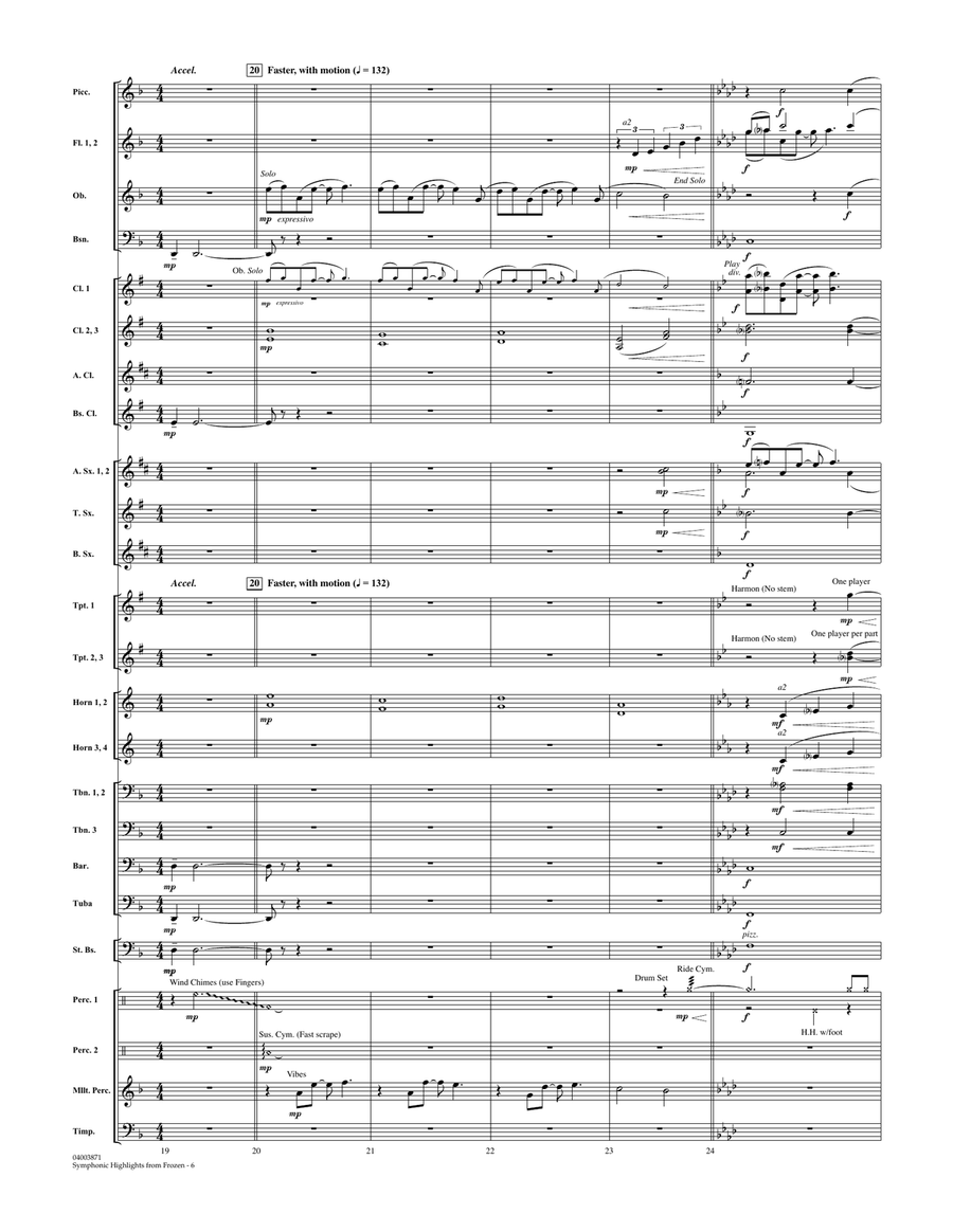 Symphonic Highlights from Frozen - Conductor Score (Full Score) Concert Band scores gallery preview page 5
