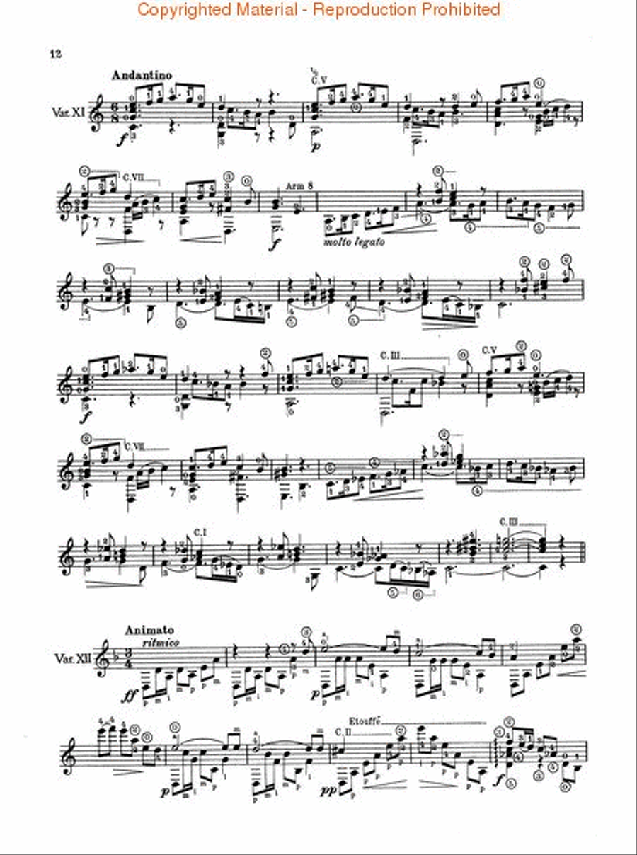 Variations on Folia de España and Fugue Acoustic Guitar scores gallery preview page 3
