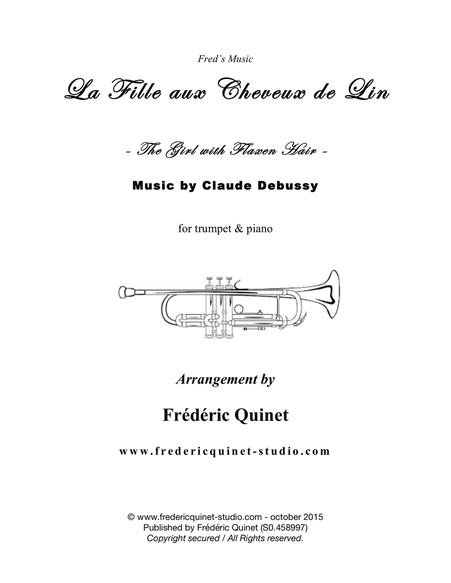 The Girl with Flaxen Hair for trumpet and piano Trumpet scores gallery preview page 1