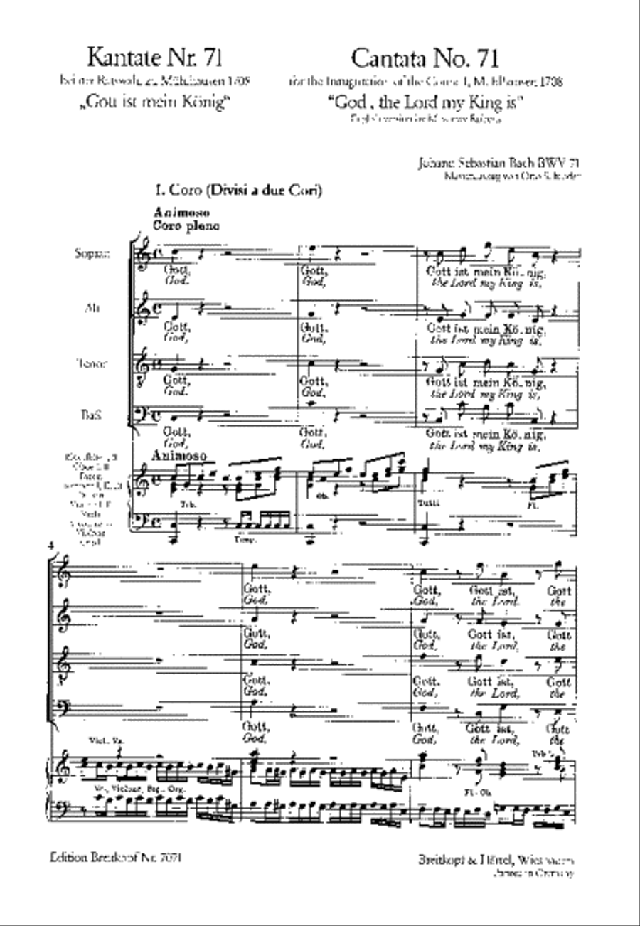 Cantata BWV 71 “God, the Lord my King is” 4-Part scores gallery preview page 2