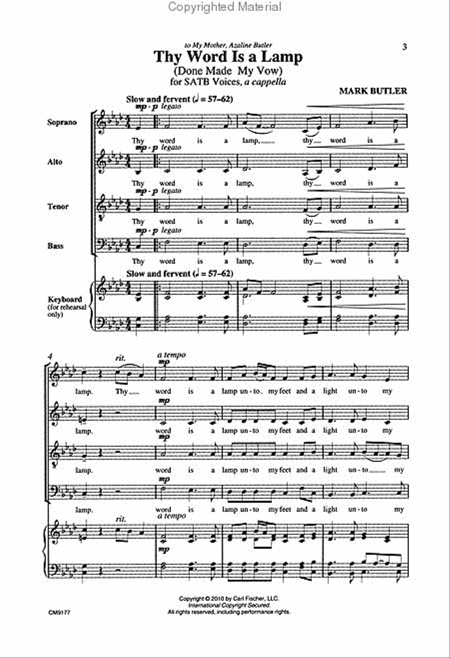 Thy Word Is A Lamp 4-Part scores gallery preview page 2