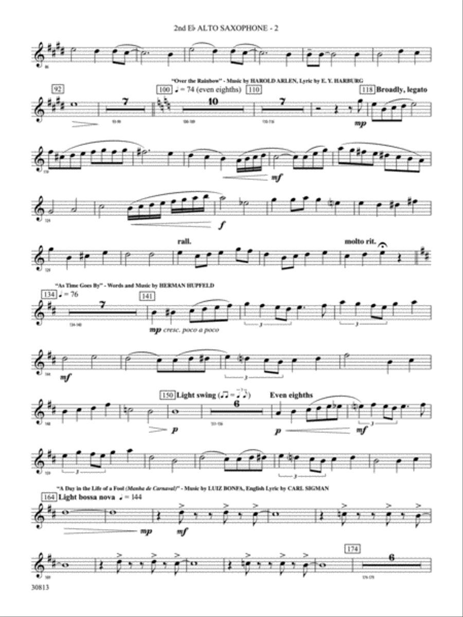 Salute to the Cinema: 2nd E-flat Alto Saxophone Concert Band scores gallery preview page 2