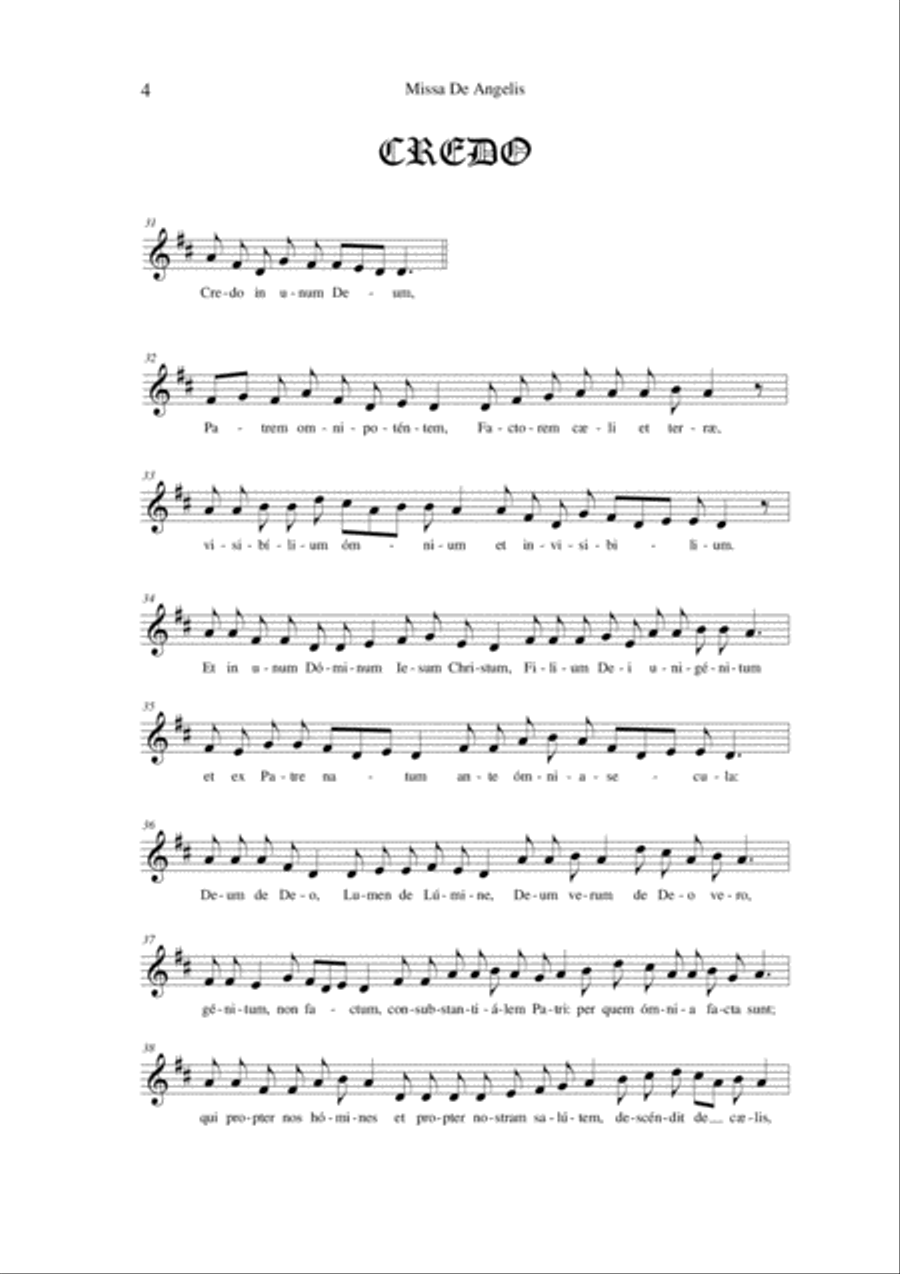 MISSA DE ANGELIS - Gregorian - Octavo Unison Choir scores gallery preview page 4