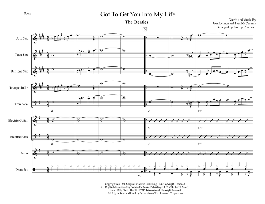 Got To Get You Into My Life Cover Band scores gallery preview page 2