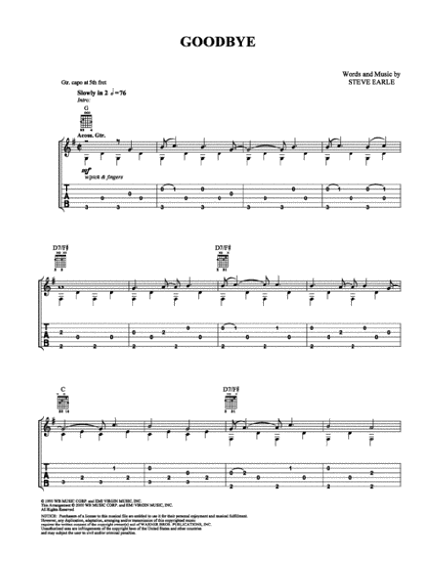 Goodbye Electric Guitar scores gallery preview page 1