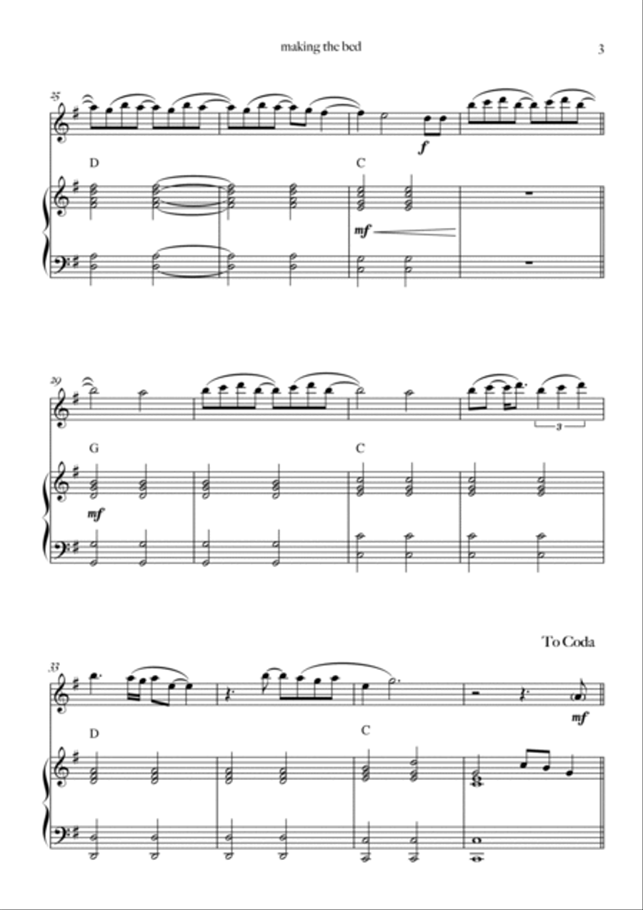Making The Bed Violin Solo scores gallery preview page 3