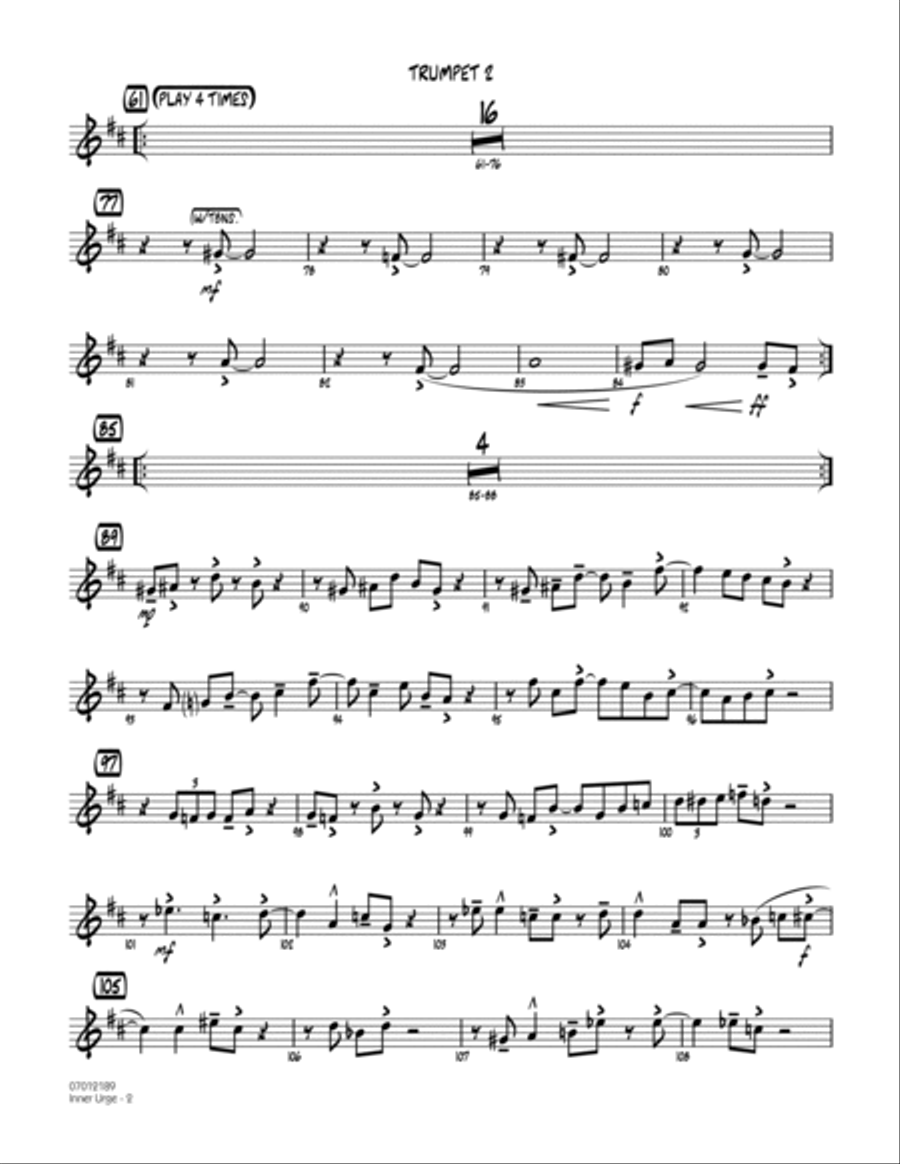 Inner Urge - Trumpet 2 Trumpet scores gallery preview page 2