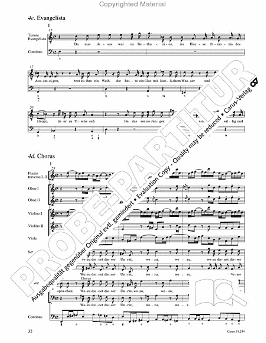 St. Matthew Passion (Matthaus-Passion) 4-Part scores gallery preview page 34