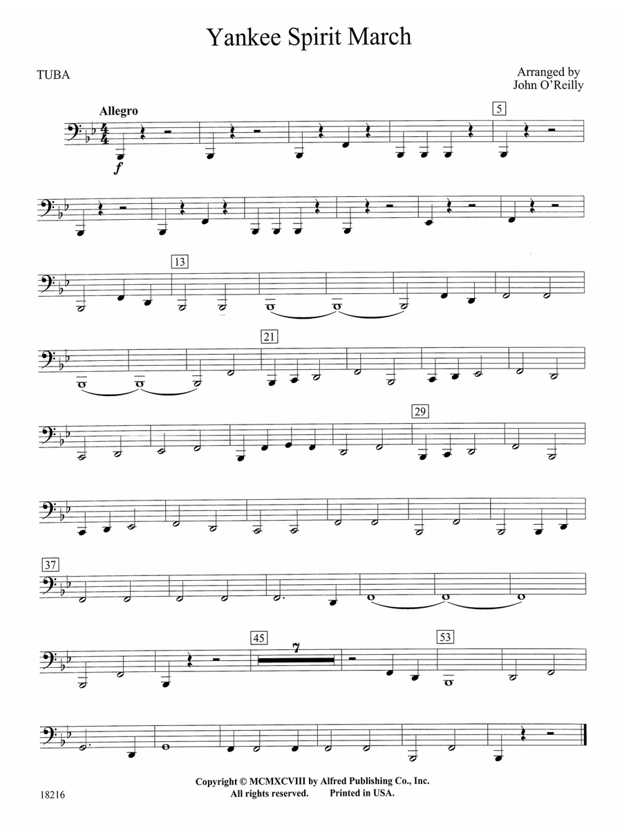 Yankee Spirit March: Tuba