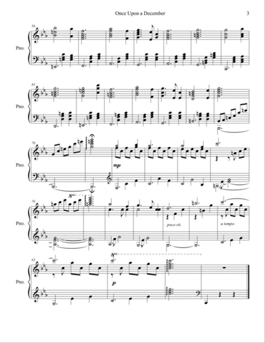 Once Upon A December Piano Solo scores gallery preview page 3