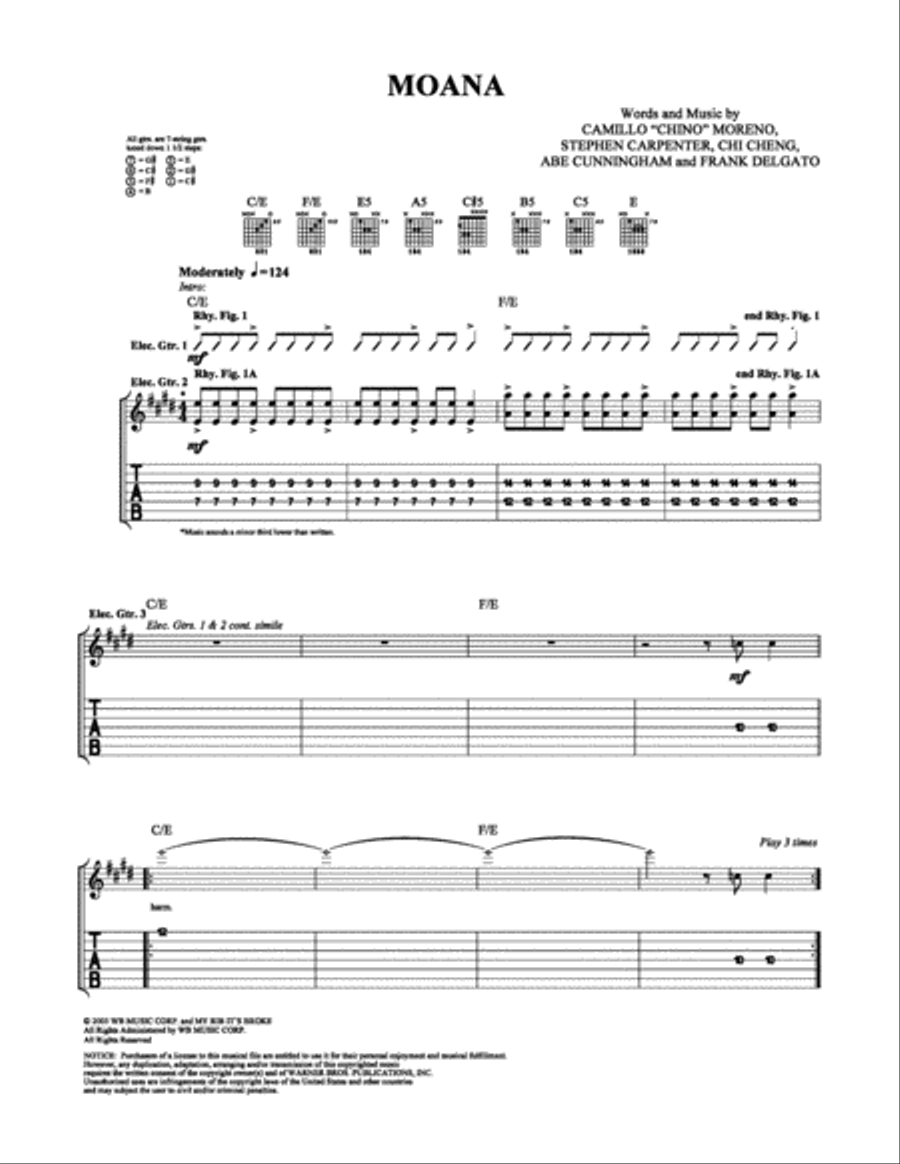 Moana Electric Guitar scores gallery preview page 1
