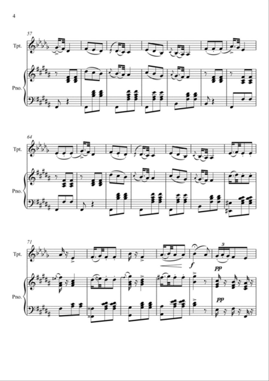 Giuseppe Verdi - La donna e mobile (Rigoletto) Trumpet Solo Trumpet Solo scores gallery preview page 4
