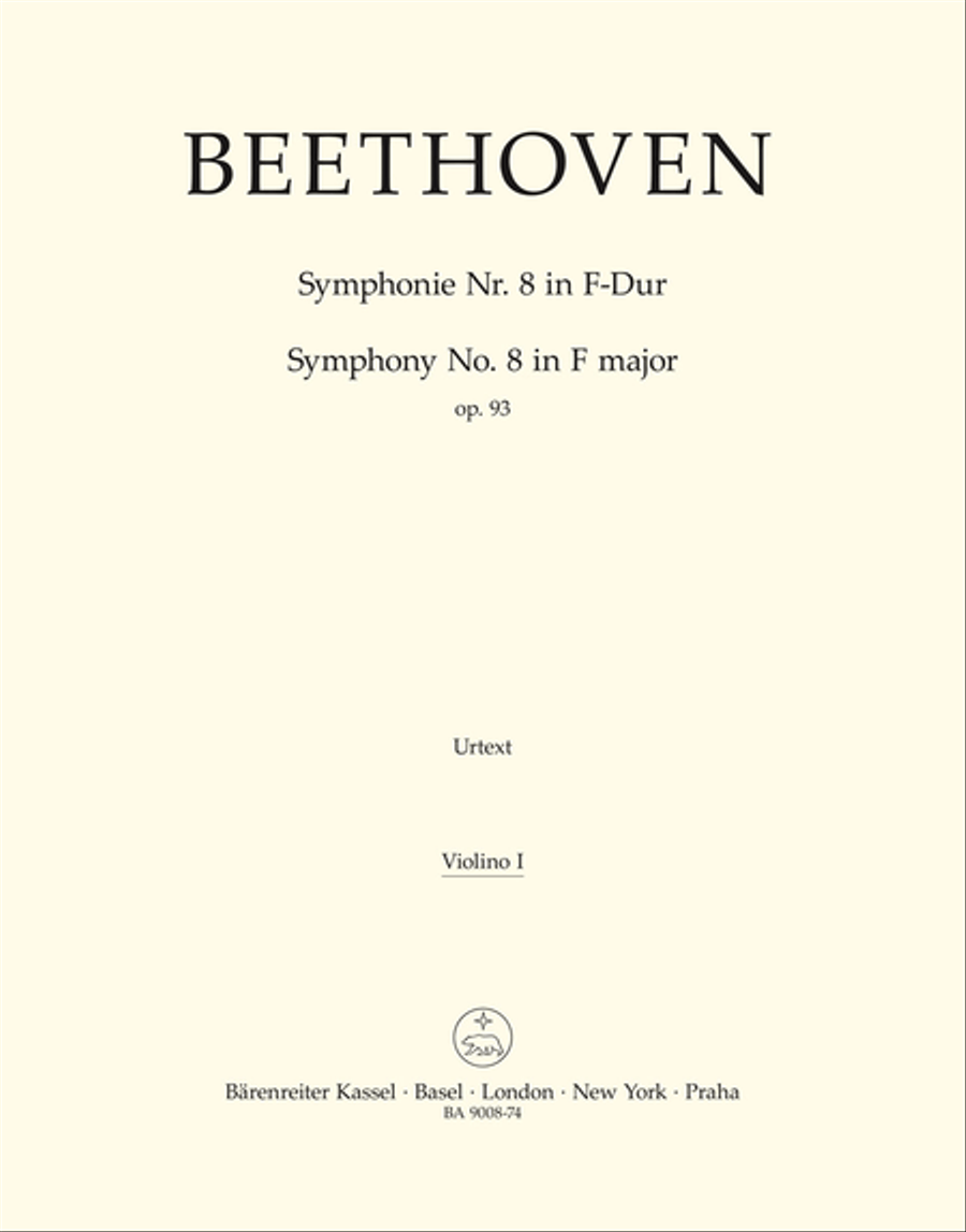 Symphony, No. 8 F major, Op. 93 Violin scores gallery preview page 1