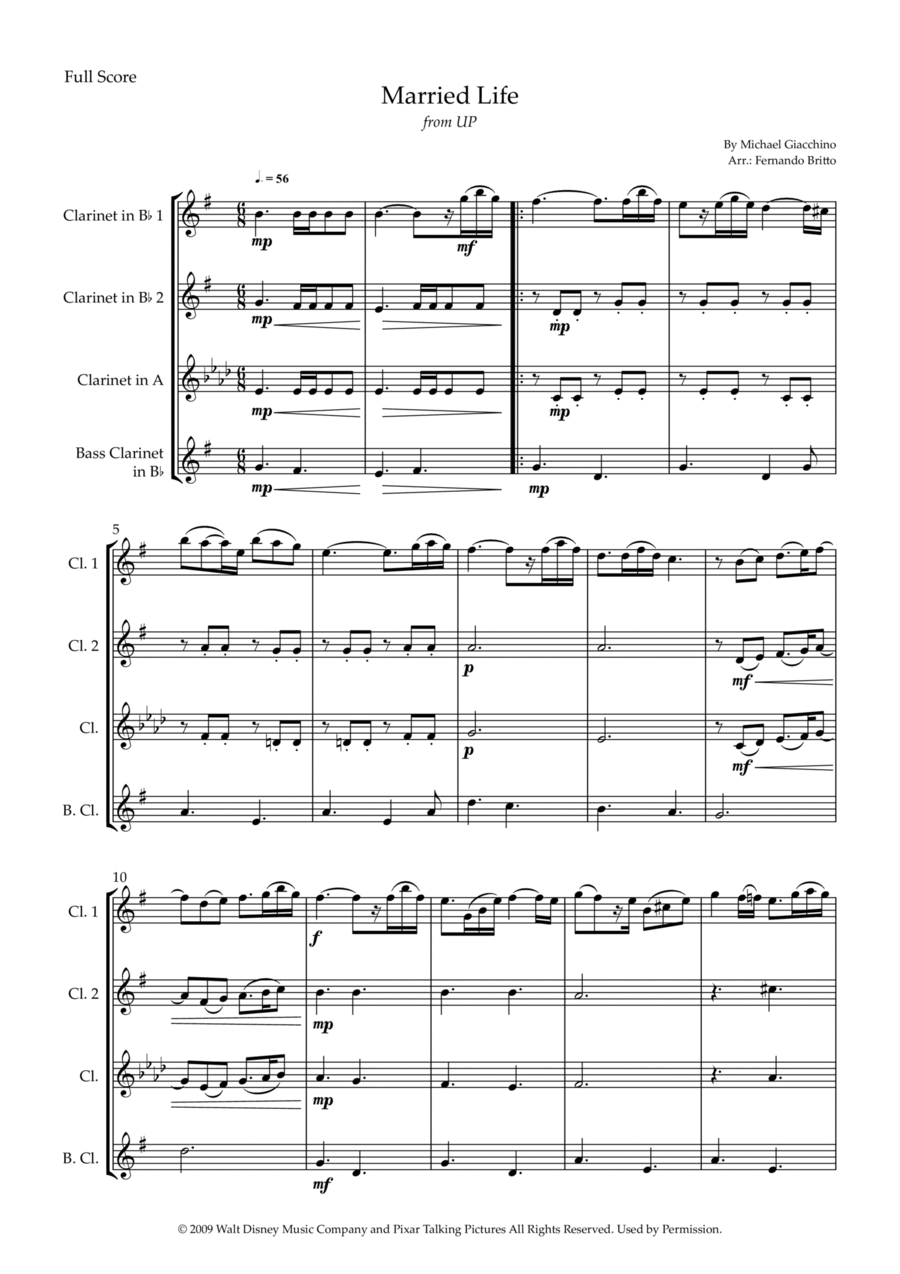 Married Life Married Life Woodwind Quartet scores gallery preview page 1