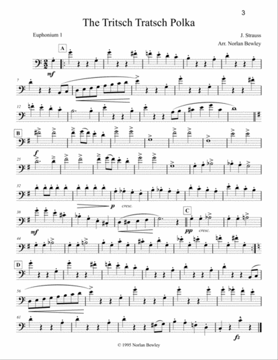 Octubafest Euphonium 1 Bass Clef Part Book - Tuba/Euphonium Quartet Euphonium Quartet scores gallery preview page 5