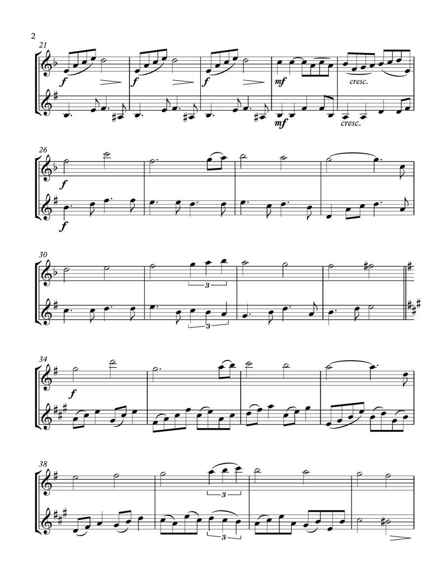 Can't Help Falling In Love Woodwind Duet scores gallery preview page 3