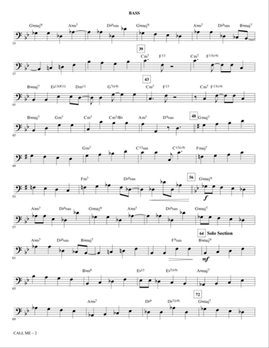 Call Me - Bass Call Me - Bass Choir scores gallery preview page 2