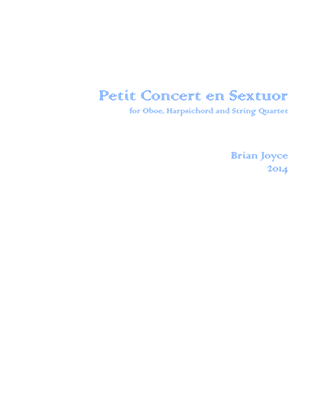 Petit concert en sextuor for oboe, harpsichord and string quartet