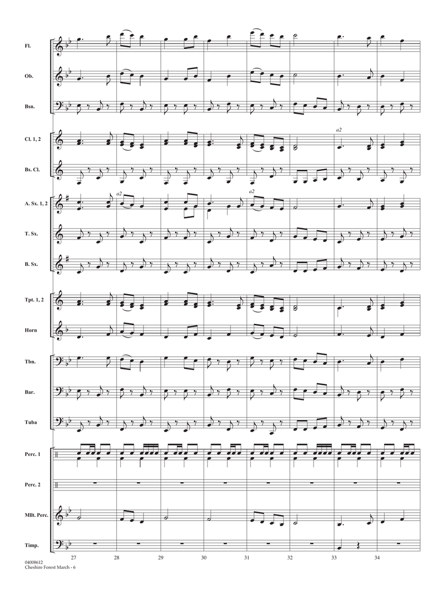 Cheshire Forest March - Conductor Score (Full Score) Concert Band scores gallery preview page 6