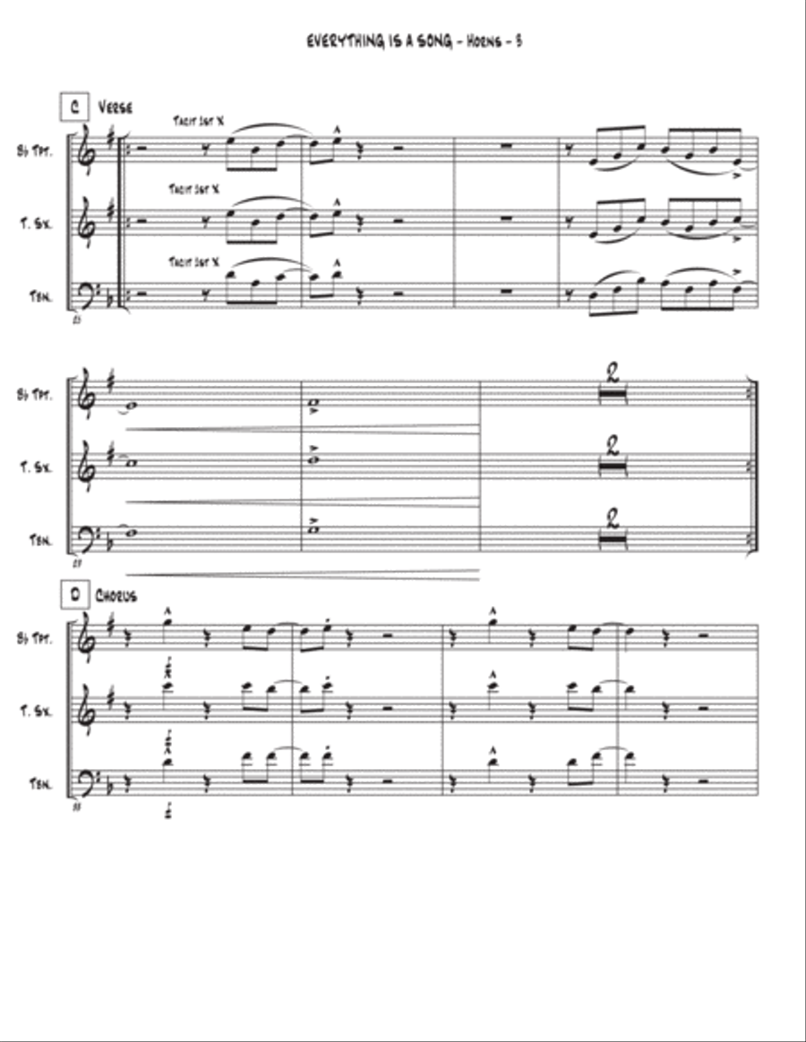 Everything Is A Song Tenor Saxophone scores gallery preview page 3