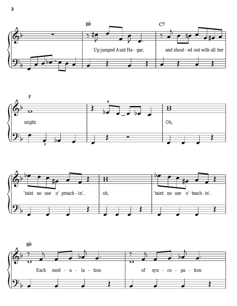 Aunt Hagar's Blues Aunt Hagar's Blues Easy Piano scores gallery preview page 2
