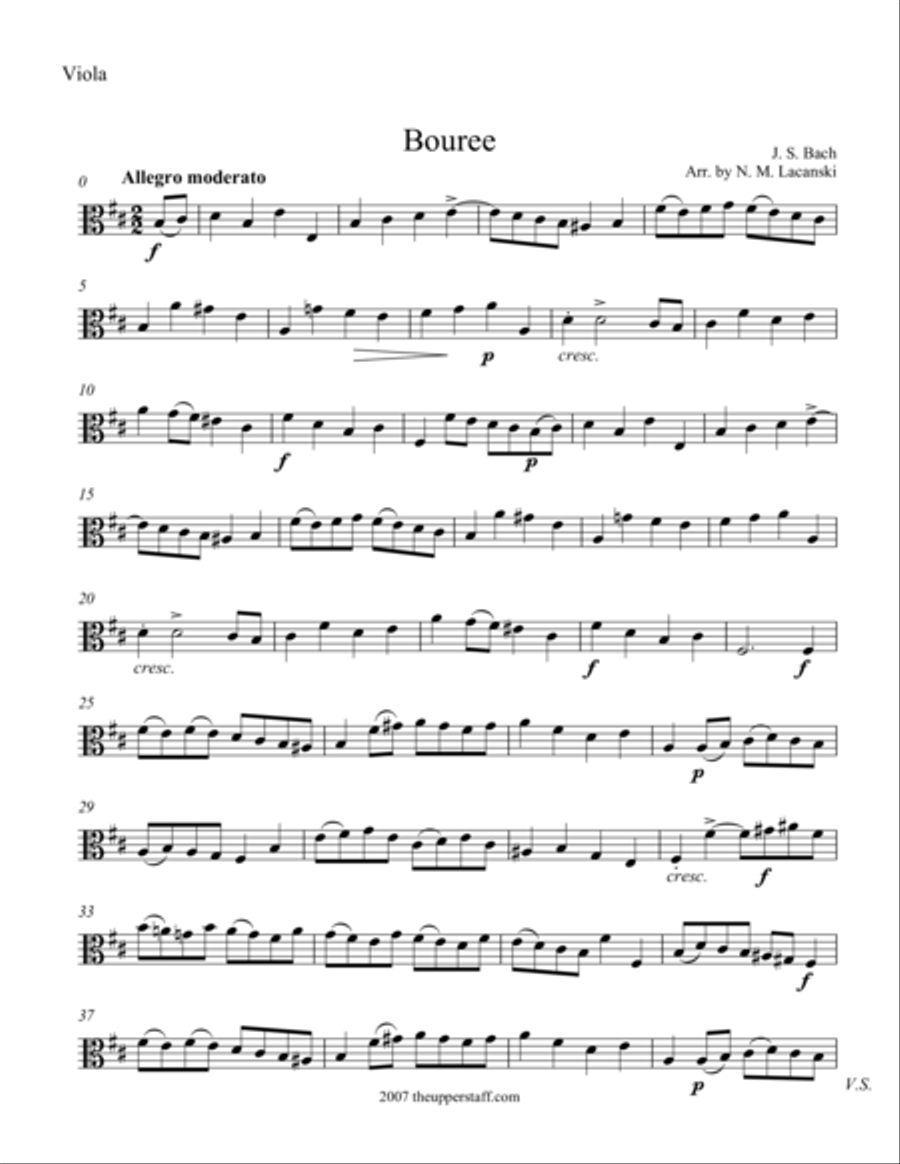 Bouree Bouree String Duet scores gallery preview page 1