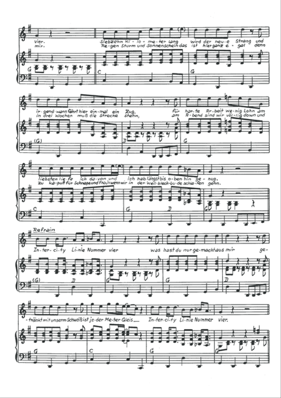 Intercitylinie No. 4 Piano, Vocal scores gallery preview page 4