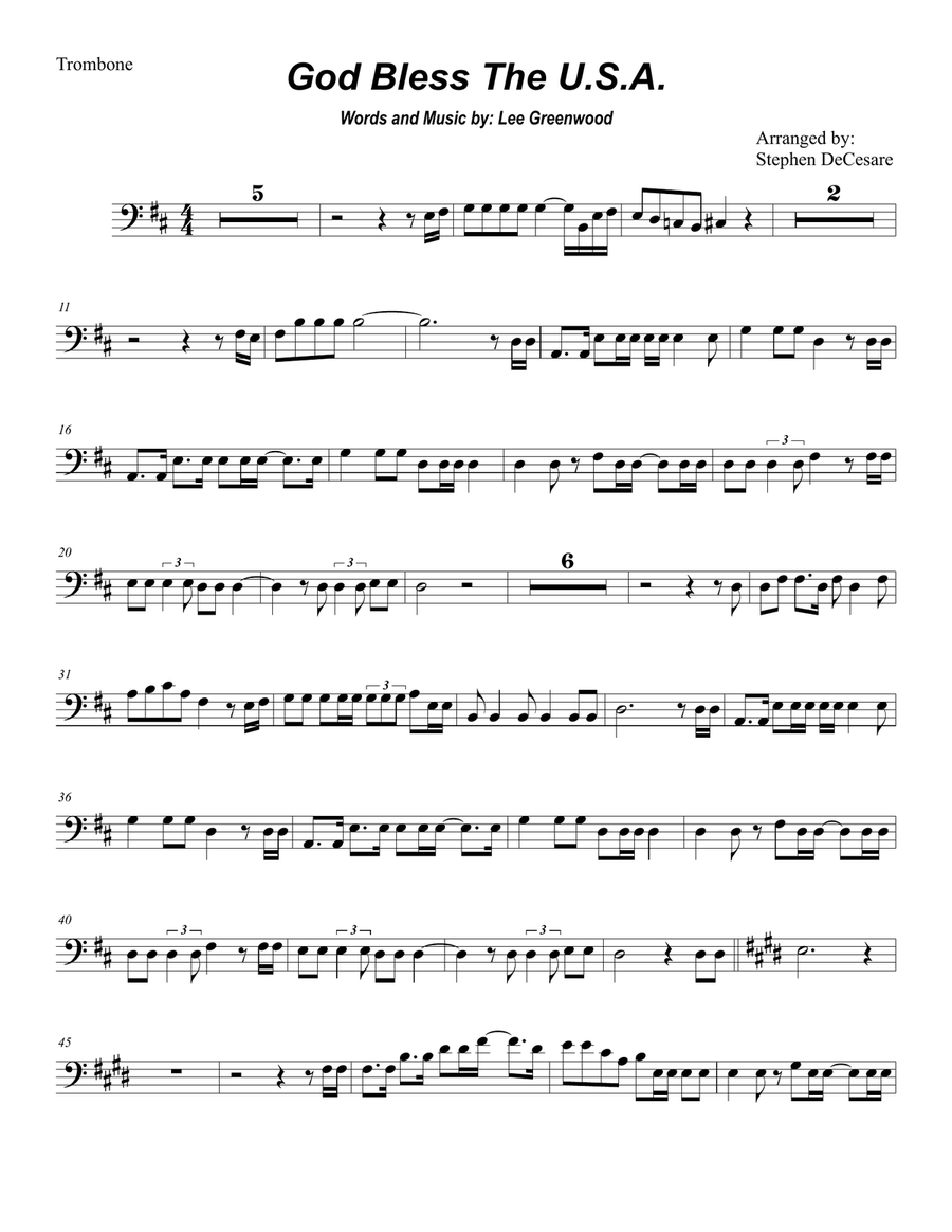 God Bless The U.S.A. Brass Ensemble scores gallery preview page 6
