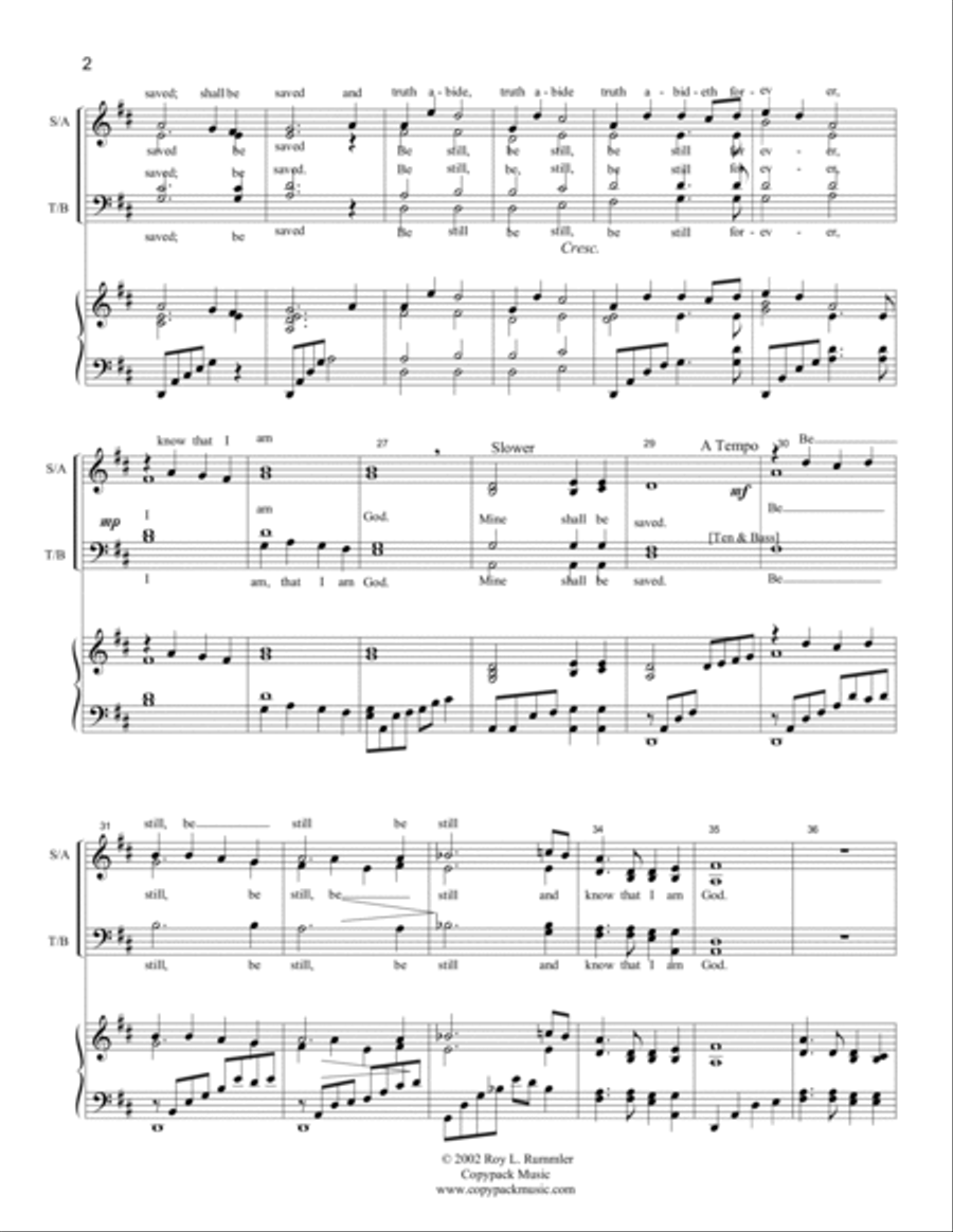 Be Still And Know That I Am God Choir scores gallery preview page 3