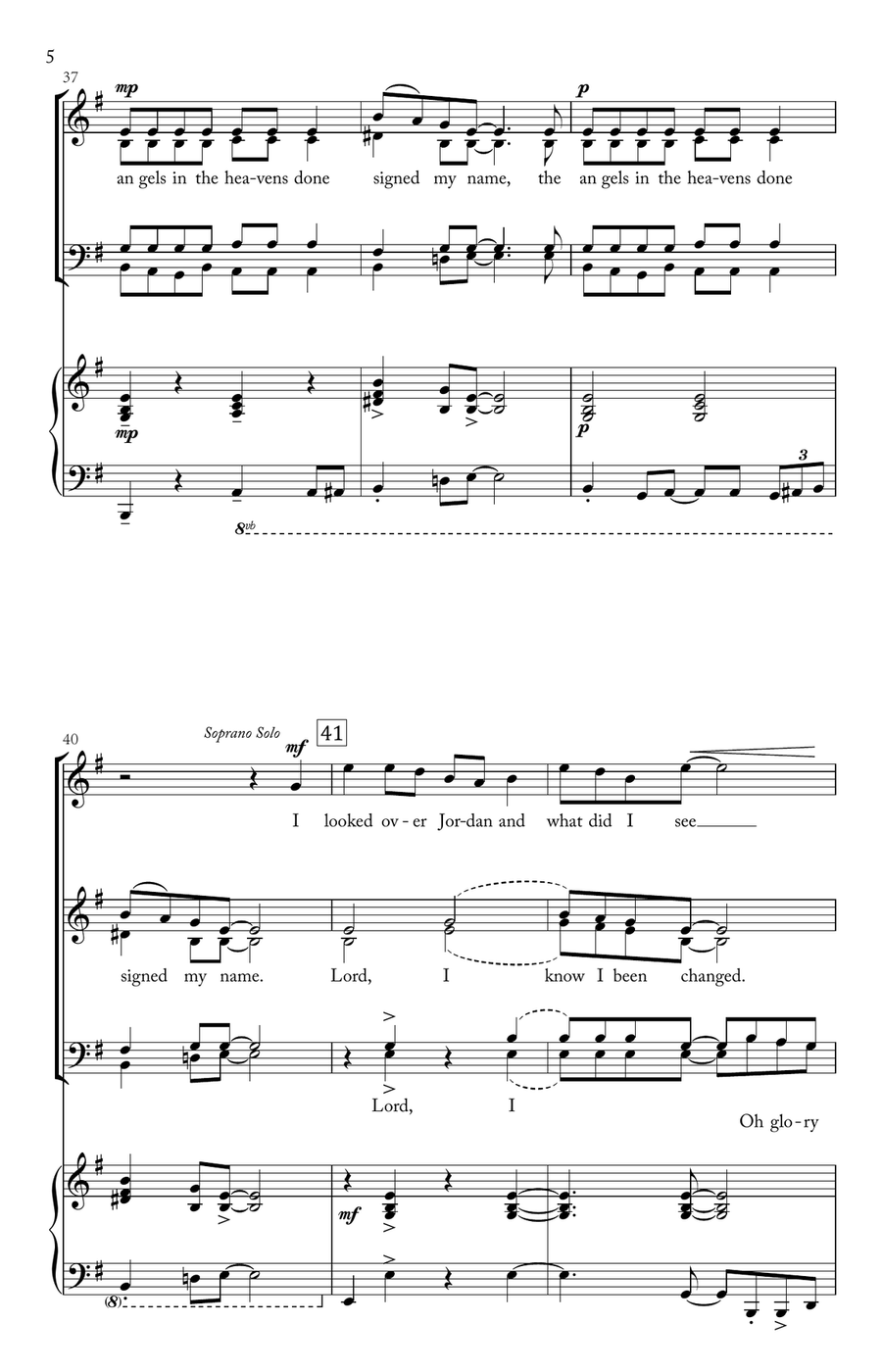 Wade in the Water / Lord, I Know I Been Changed (SATB) 4-Part scores gallery preview page 6