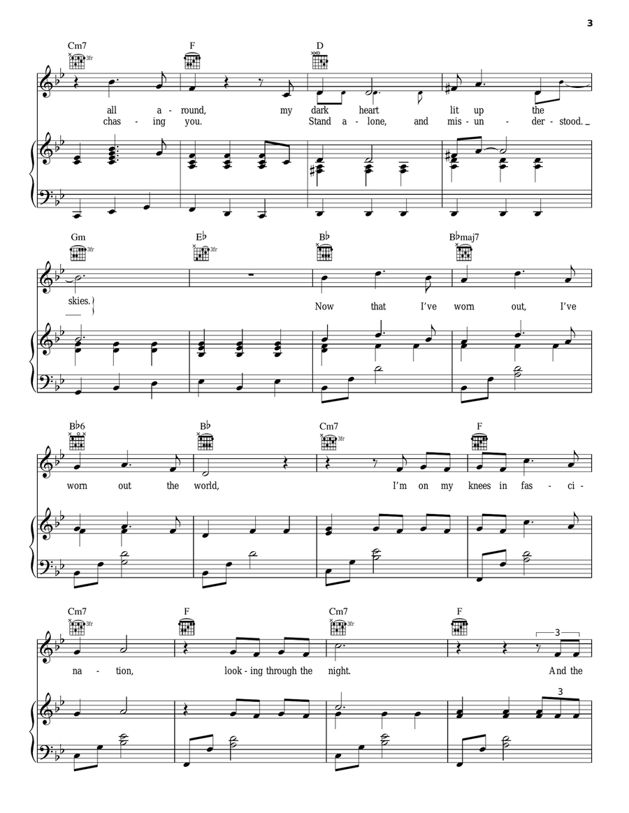 Reflecting Light Piano, Vocal, Guitar scores gallery preview page 3
