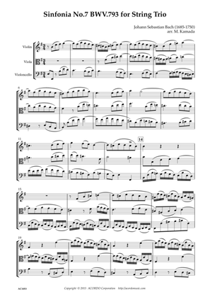 Sinfonia No.7 BWV.793 for String Trio