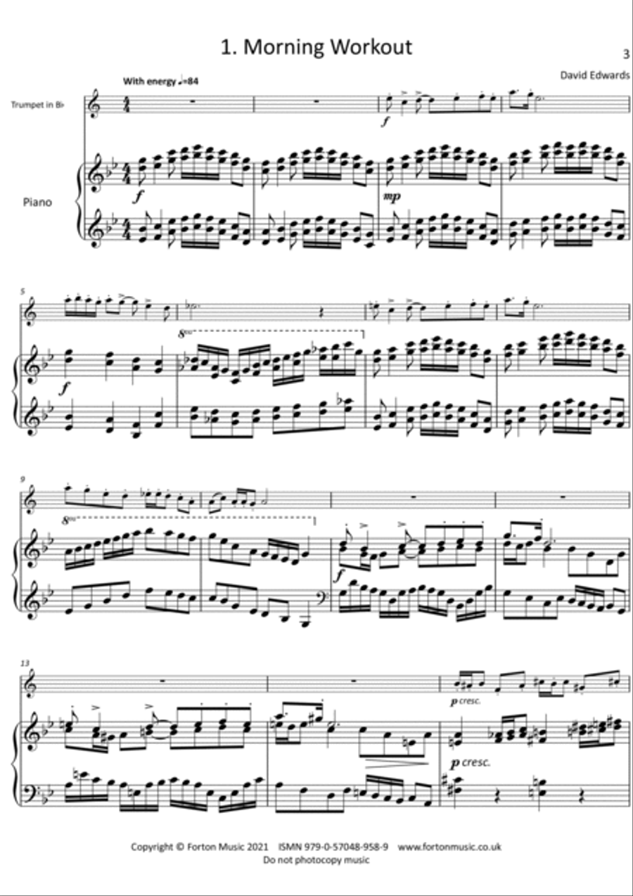 Suite for Trumpet and Piano Trumpet Solo scores gallery preview page 2