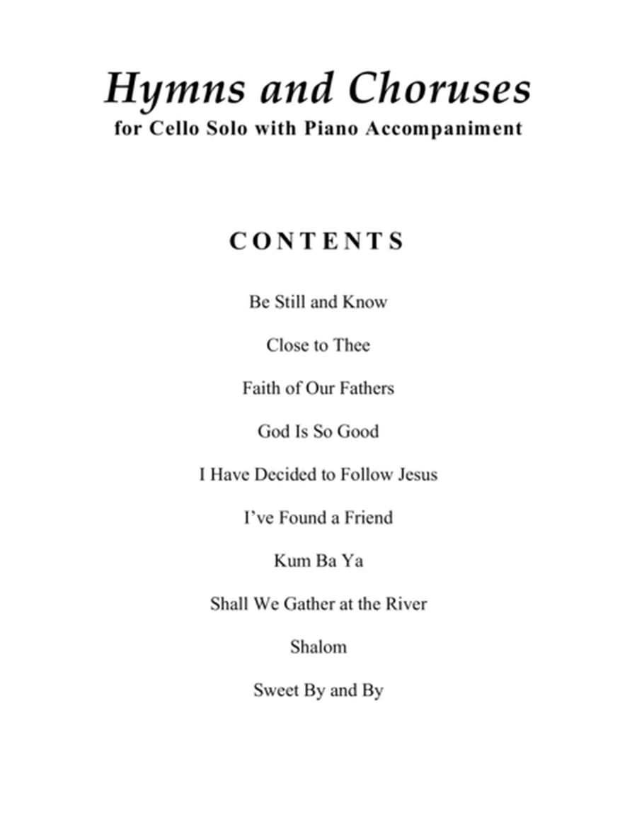 Hymns and Choruses (A Collection of 10 Easy Cello Solos with Piano Accompaniment) image number null