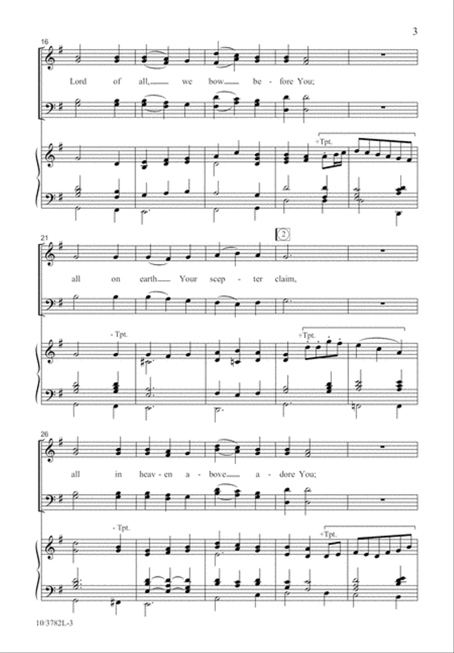 Holy God, We Praise Your Name 4-Part scores gallery preview page 4
