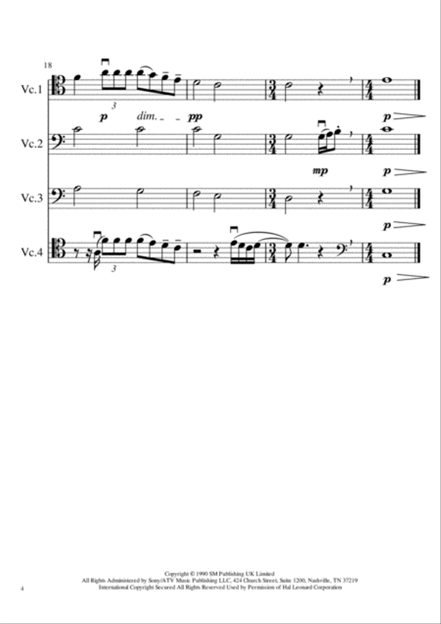 How Long Will I Love You Cello Solo scores gallery preview page 4
