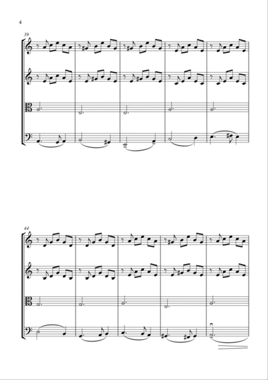 Greensleeves for String Quartet - Score and Parts String Quartet scores gallery preview page 4