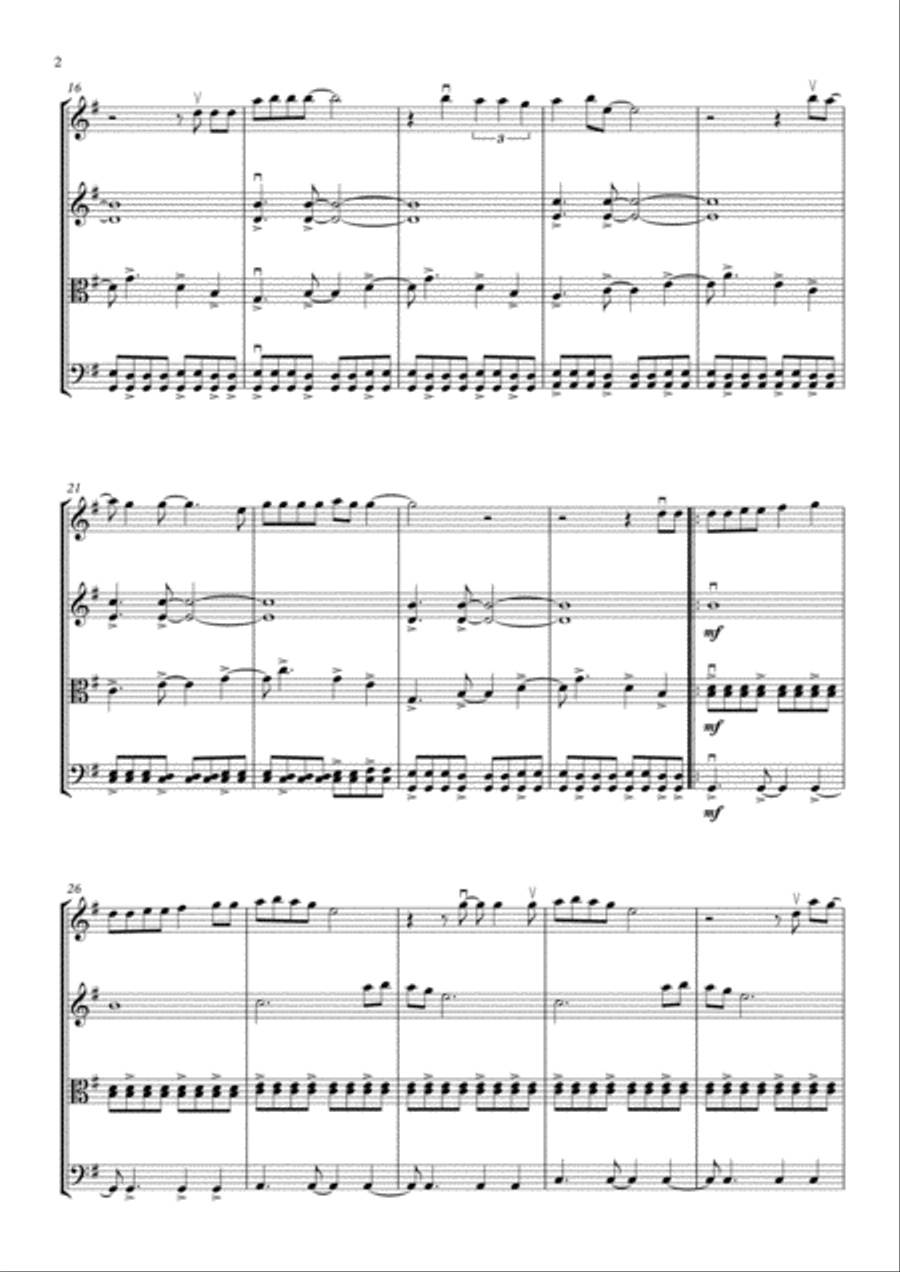 Marry You String Quartet scores gallery preview page 6